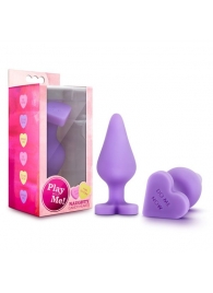 Фиолетовая анальная пробка Naughty Candy Heart Do Me Now - 8,9 см. - Blush Novelties - купить с доставкой в Братске