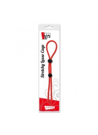 Красное лассо на пенис с двумя бусинами STRETCHY LASSO CAGE - Dream Toys - в Братске купить с доставкой