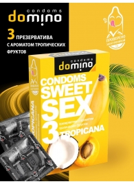 Презервативы для орального секса DOMINO Sweet Sex с ароматом тропических фруктов - 3 шт. - Domino - купить с доставкой в Братске