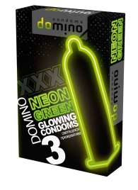 Презервативы DOMINO Neon Green со светящимся в темноте кончиком - 3 шт. - Domino - купить с доставкой в Братске