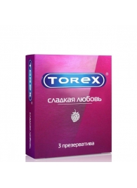 Презервативы Torex  Сладкая любовь  с ароматом клубники - 3 шт. - Torex - купить с доставкой в Братске