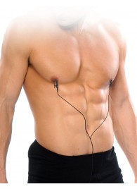 Черные электрические зажимы для сосков Shock Therapy Nipple Clamps - Pipedream - купить с доставкой в Братске