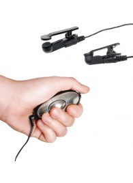 Черные электрические зажимы для сосков Shock Therapy Nipple Clamps - Pipedream - купить с доставкой в Братске