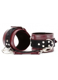 Бордовые наручники Ladys Arsenal на карабинах - БДСМ Арсенал - купить с доставкой в Братске