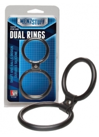 Чёрное двойное эрекционное кольцо Dual Rings Black - Dream Toys - в Братске купить с доставкой