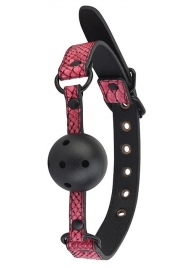 Черно-розовый кляп-шарик с отверстиями BALL GAG - Dream Toys - купить с доставкой в Братске