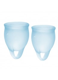 Набор голубых менструальных чаш Feel confident Menstrual Cup - Satisfyer - купить с доставкой в Братске