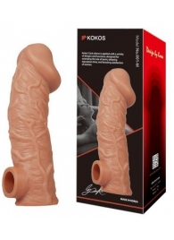 Телесная насадка на фаллос с отверстием для мошонки EXTREME SLEEVE - 17,6 см. - KOKOS - в Братске купить с доставкой