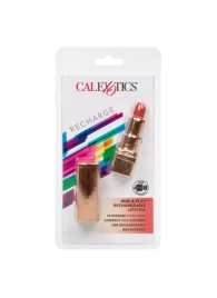 Золотистый вибратор-помада с красным мягким кончиком Hide   Play Rechargeable Lipstick - California Exotic Novelties - купить с доставкой в Братске