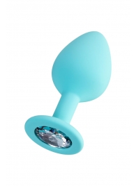 Мятная анальная втулка Brilliant с прозрачным кристаллом - 8 см. - ToyFa - купить с доставкой в Братске