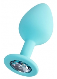 Мятная анальная втулка Brilliant с прозрачным кристаллом - 8 см. - ToyFa - купить с доставкой в Братске