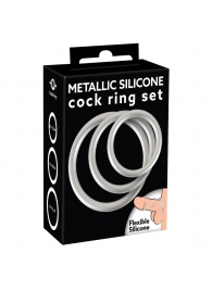 Набор из 3 эрекционных колец под металл Metallic Silicone Cock Ring Set - Orion - в Братске купить с доставкой