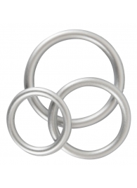 Набор из 3 эрекционных колец под металл Metallic Silicone Cock Ring Set - Orion - в Братске купить с доставкой