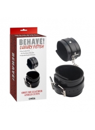 Черные оковы на ноги Obey Me Leather Ankle Cuffs - Chisa - купить с доставкой в Братске