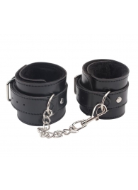 Черные оковы на ноги Obey Me Leather Ankle Cuffs - Chisa - купить с доставкой в Братске