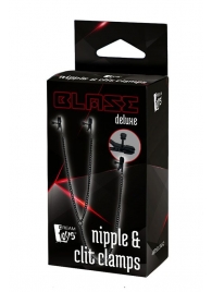 Черные зажимы на соски и клитор на цепочке DELUXE NIPPLE   CLIT CLAMPS - Dream Toys - купить с доставкой в Братске