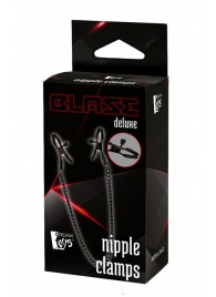 Черные зажимы на соски на цепочке BLAZE DELUXE NIPPLE CLAMPS - Dream Toys - купить с доставкой в Братске