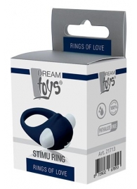 Гладкое синее эрекционное виброкольцо STIMU RING - Dream Toys - в Братске купить с доставкой