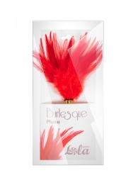 Красный перьевой тиклер Plume - 23 см. - Lola Lingerie - купить с доставкой в Братске