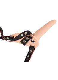 Телесный поясной страпон с вибрацией Vibrating Strap-On - 15,7 см. - Orion - купить с доставкой в Братске