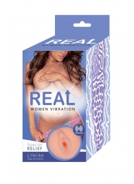 Телесный вибромастурбатор-вагина Real Women Vibration - Real - в Братске купить с доставкой