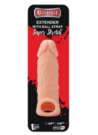 Телесная насадка EXTENDER WITH BALL STRAP 5.5 - 14 см. - Dream Toys - в Братске купить с доставкой