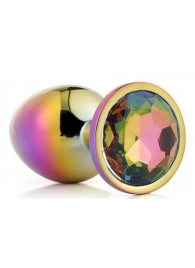 Голографическая анальная втулка с радужным кристаллом - 7,1 см. - Dream Toys - купить с доставкой в Братске
