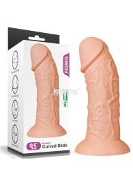 Телесный фаллоимитатор-гигант 9.5 Realistic Curved Dildo - 24 см. - Lovetoy