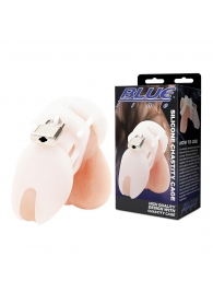 Белая клетка целомудрия Silicone Chastity Cage - BlueLine - купить с доставкой в Братске