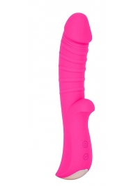 Ярко-розовый вибромассажер 5  Silicone Wild Passion - 19,1 см. - Erokay