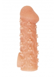 Телесная закрытая насадка с пучками шишечек Cock Sleeve Size S - 13,8 см. - KOKOS - в Братске купить с доставкой