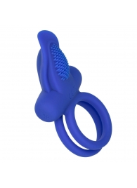 Синее перезаряжаемое эрекционное кольцо Silicone Rechargeable Dual Pleaser Enhancer - California Exotic Novelties - в Братске купить с доставкой