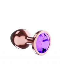 Пробка цвета розового золота с фиолетовым кристаллом Diamond Amethyst Shine S - 7,2 см. - Lola Games - купить с доставкой в Братске