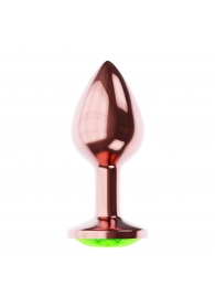 Пробка цвета розового золота с лаймовым кристаллом Diamond Emerald Shine S - 7,2 см. - Lola Games - купить с доставкой в Братске