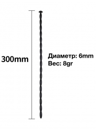 Черный уретральный расширитель - 30 см. - Rubber Tech Ltd - купить с доставкой в Братске