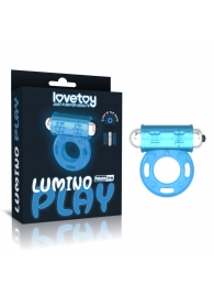 Голубое, светящееся в темноте эрекционное виброкольцо Lumino Play Vibrating Penis Ring - Lovetoy - в Братске купить с доставкой