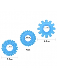 Набор из 3 голубых, светящихся в темноте эрекционных колец Lumino Play - Lovetoy - в Братске купить с доставкой