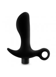 Черный анальный вибратор Silicone Vibrating Prostate Massager 01 - 10,8 см. - Blush Novelties - в Братске купить с доставкой