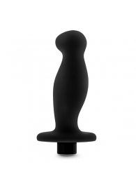 Черный анальный вибромассажёр Silicone Vibrating Prostate Massager 02 - 10,8 см. - Blush Novelties - в Братске купить с доставкой