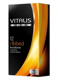 Ребристые презервативы VITALIS PREMIUM ribbed - 12 шт. - Vitalis - купить с доставкой в Братске