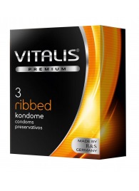 Ребристые презервативы VITALIS PREMIUM ribbed - 3 шт. - Vitalis - купить с доставкой в Братске