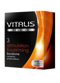 Презервативы VITALIS PREMIUM stimulation   warming с согревающим эффектом - 3 шт. - Vitalis - купить с доставкой в Братске