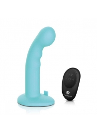 Голубая изогнутая насадка 6in Remote Control Ripple P-Spot G-Spot на черных трусиках - 16 см. - Pegasus - купить с доставкой в Братске