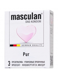 Супертонкие презервативы Masculan Pur - 3 шт. - Masculan - купить с доставкой в Братске