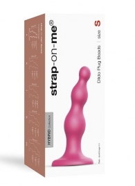 Розовая насадка Strap-On-Me Dildo Plug Beads size S - Strap-on-me - купить с доставкой в Братске