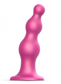 Розовая насадка Strap-On-Me Dildo Plug Beads size S - Strap-on-me - купить с доставкой в Братске