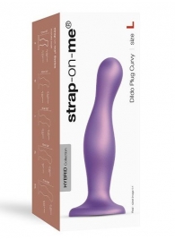 Фиолетовая насадка Strap-On-Me Dildo Plug Curvy size L - Strap-on-me - купить с доставкой в Братске