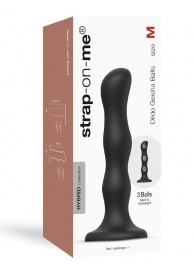 Черная насадка Strap-On-Me Dildo Geisha Balls size M - Strap-on-me - купить с доставкой в Братске