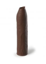 Коричневая насадка-удлинитель Uncut Silicone Penis Enhancer - 17,8 см. - Pipedream - в Братске купить с доставкой