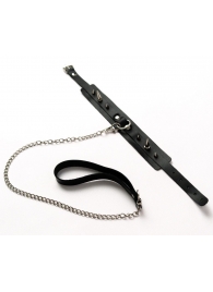 Черный ошейник с шипами и поводком - Crazy Handmade - купить с доставкой в Братске